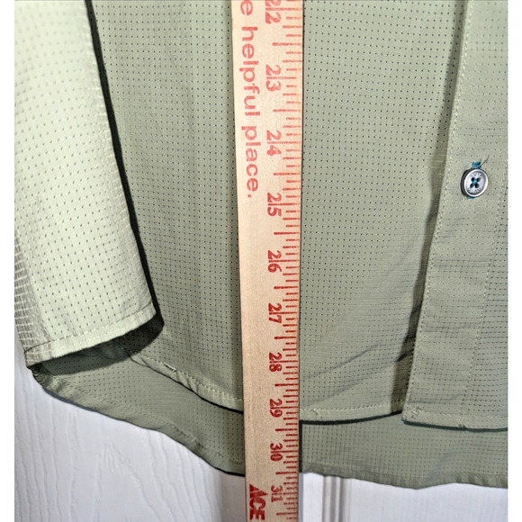 Avid Men's Fishing Shirt Short Sleeve Vented Button Up Sage‎ Green Size Large L - Picture 8 of 13